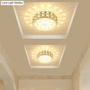 GobekUsa Champagne LED Crystal Embedded Round Ceiling Light - Simple Style Flush Mount for Passageway