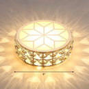 GobekUsa Champagne LED Crystal Embedded Round Ceiling Light - Simple Style Flush Mount for Passageway
