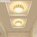 GobekUsa Champagne LED Crystal Embedded Round Ceiling Light - Simple Style Flush Mount for Passageway