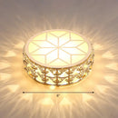 GobekUsa Champagne LED Crystal Embedded Round Ceiling Light - Simple Style Flush Mount for Passageway