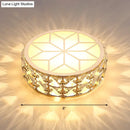 GobekUsa Champagne LED Crystal Embedded Round Ceiling Light - Simple Style Flush Mount for Passageway