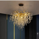 GobekUsa Crystal G9 Chandelier: Luxury Living Room Branch Pendant Lights, Modern LED Luminarias