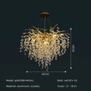 GobekUsa Crystal G9 Chandelier: Luxury Living Room Branch Pendant Lights, Modern LED Luminarias