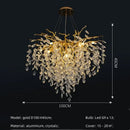 GobekUsa Crystal G9 Chandelier: Luxury Living Room Branch Pendant Lights, Modern LED Luminarias