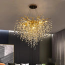 GobekUsa Crystal G9 Chandelier: Luxury Living Room Branch Pendant Lights, Modern LED Luminarias