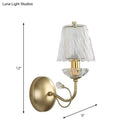 GobekUsa Modern Glass Conical Sconce: Gold Wall Mounted Lamp for Great Rooms