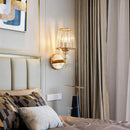 GobekUsa Crystal Glass Wall Lamp for Bedroom Living Room Staircase