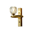 GobekUsa Modern Gold Sphere Crystal Wall Lamp - Elegant Bedchamber Sconce Lighting