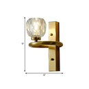 GobekUsa Modern Gold Sphere Crystal Wall Lamp - Elegant Bedchamber Sconce Lighting