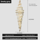 GobekUsa Crystal Hollow Chandelier LED Light for Modern Luxury Living Room Loft