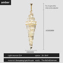 GobekUsa Crystal Hollow Chandelier LED Light for Modern Luxury Living Room Loft