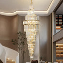 GobekUsa Crystal Hollow Chandelier LED Light for Modern Luxury Living Room Loft