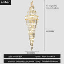 GobekUsa Crystal Hollow Chandelier LED Light for Modern Luxury Living Room Loft