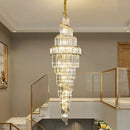 GobekUsa Crystal Hollow Chandelier LED Light for Modern Luxury Living Room Loft