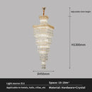 GobekUsa Crystal Hollow Stair Chandelier for Duplex Villa and Hotel Lobby