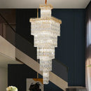 GobekUsa Crystal Hollow Stair Chandelier for Duplex Villa and Hotel Lobby