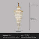 GobekUsa Crystal Hollow Stair Chandelier for Duplex Villa and Hotel Lobby
