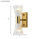 GobekUsa Stylish Crystal Hourglass Wall Light Fixture - 2-Light Gold Up and Down Wall Sconce