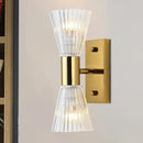 GobekUsa Stylish Crystal Hourglass Wall Light Fixture - 2-Light Gold Up and Down Wall Sconce