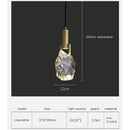 GobekUsa Crystal Iron Bedside Chandelier: Nordic Light Luxury Post Modern Design