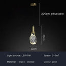 GobekUsa Crystal Iron Bedside Chandelier: Nordic Light Luxury Post Modern Design