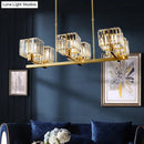 GobekUsa Modern Crystal Chandelier with 6 Gold Heads - Island Light Fixture