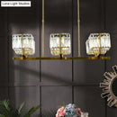 GobekUsa Modern Crystal Chandelier with 6 Gold Heads - Island Light Fixture