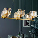 GobekUsa Modern Crystal Chandelier with 6 Gold Heads - Island Light Fixture