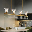 GobekUsa Gold Island Light with Clear Crystal Glass and 4 Bulbs