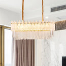 GobekUsa Minimalist 9-Light Crystal Chandelier for Dining Room - Clear Island Lighting