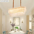 GobekUsa Minimalist 9-Light Crystal Chandelier for Dining Room - Clear Island Lighting