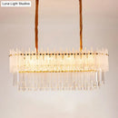 GobekUsa Minimalist 9-Light Crystal Chandelier for Dining Room - Clear Island Lighting