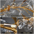 GobekUsa Crystal Leaf Branch Chandelier - Elegant Lighting Fixture for Bedroom, Living Room, Dining Room