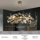 GobekUsa Crystal Leaf Branch Chandelier - Elegant Lighting Fixture for Bedroom, Living Room, Dining Room