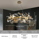 GobekUsa Crystal Leaf Branch Chandelier - Elegant Lighting Fixture for Bedroom, Living Room, Dining Room