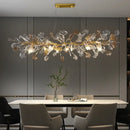 GobekUsa Crystal Leaf Branch Chandelier - Elegant Lighting Fixture for Bedroom, Living Room, Dining Room