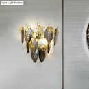 GobekUsa Modern Crystal Block 2-Light Gold Wall Sconce for Study Room