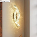 GobekUsa Modern Leaf Wall Light: Crystal Living Room LED Lamp, Stainless-Steel Mount