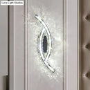 GobekUsa Modern Leaf Wall Light: Crystal Living Room LED Lamp, Stainless-Steel Mount
