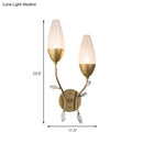 GobekUsa Mini Wall Sconce Light with Crystal Leaf Design - Modern Metallic Gold Finish - Ideal for Bedroom Illumination