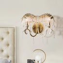 GobekUsa Modern Crystal Wall Sconce Light with Bent Arm - 2 Lights, Brass Finish - Perfect for Bedroom