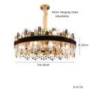 GobekUsa Crystal Leather Chandelier | Modern LED Lustres for Living Room & Dining Room