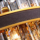 GobekUsa Crystal Leather Chandelier | Modern LED Lustres for Living Room & Dining Room