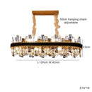 GobekUsa Crystal Leather Chandelier | Modern LED Lustres for Living Room & Dining Room