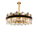 GobekUsa Crystal Leather Chandelier | Modern LED Lustres for Living Room & Dining Room