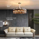 GobekUsa Crystal Leather Chandelier | Modern LED Lustres for Living Room & Dining Room