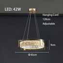 GobekUsa Crystal LED Ceiling Chandelier Dimmable Luxury Modern Room Decor Bedroom Light