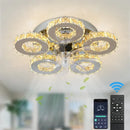 GobekUsa Crystal LED Ceiling Fan: Remote Control Chandelier for Bedroom & Living Room