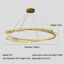 GobekUsa Crystal LED Chandelier: Elegant Irregular Ring Pendant Light for Modern Home Decor