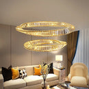 GobekUsa Crystal LED Chandelier: Elegant Irregular Ring Pendant Light for Modern Home Decor